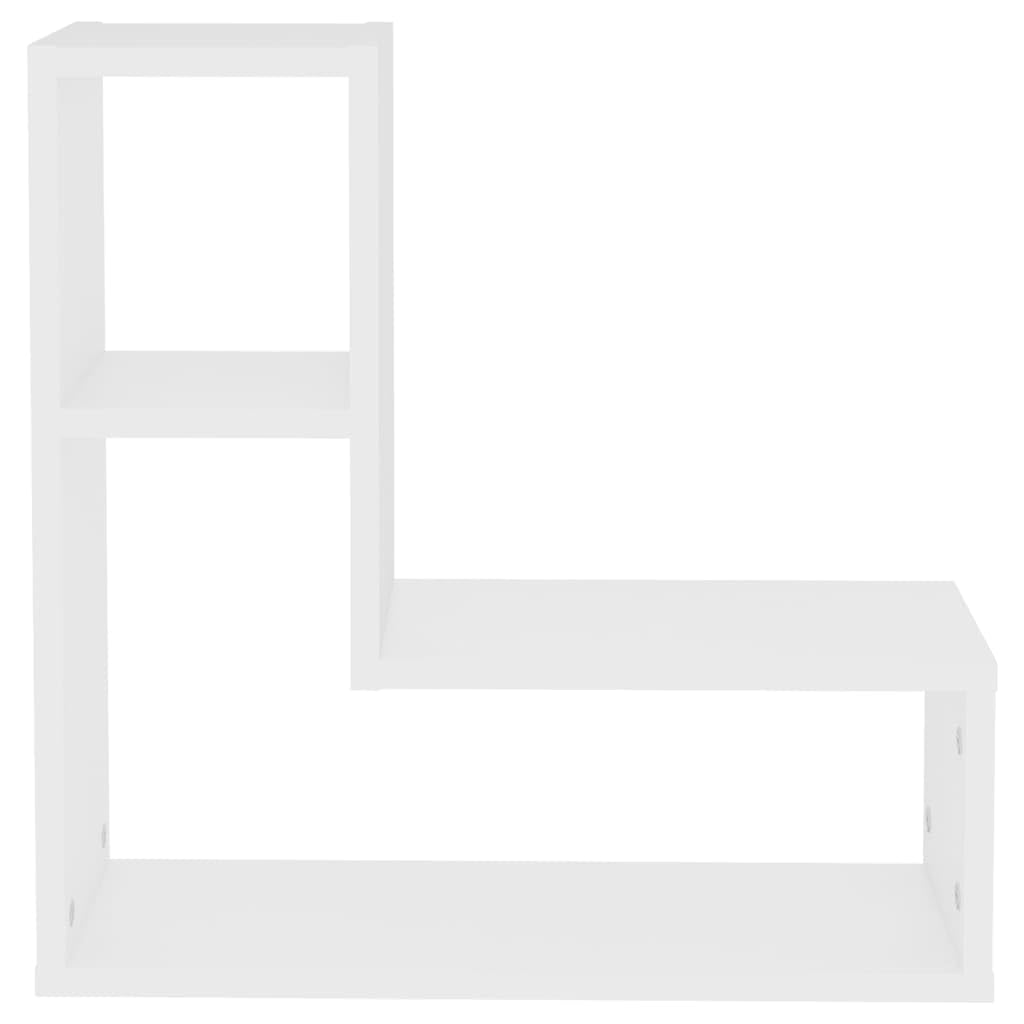 Set di 2 mensole da parete in legno bianco, 50 x 15 x 50 cm, mensole sospese decorative per soggiorno, camera da letto, cucina, bagno, corridoio, bambini, ufficio, organizer