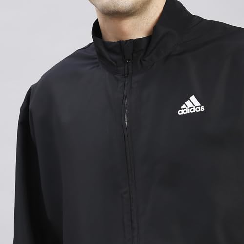 Image of Adidas Men's Corp Wv Ttop Sports Jacket - Black Durable, Lightweight, Breathable Sportswear track Jacket for Gym, Running, Fitness, Casual Activewear For All-Season