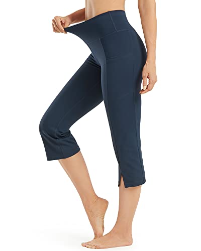 Image of Promover Bootcut Yoga Pants for Women Capri with Pockets High Waisted Casual Work