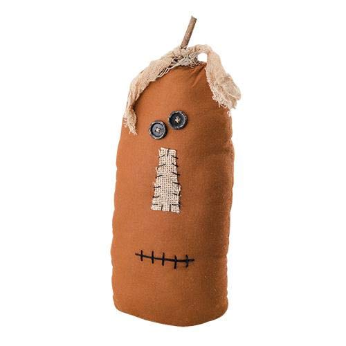 Primitive Country Folk Art Rustic Jack O Lantern FACE Stitched Doll Figure for Holiday Home Decor