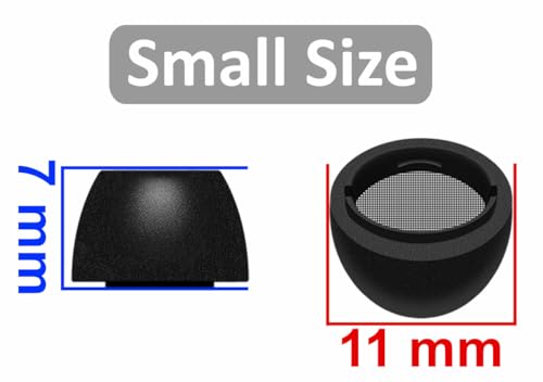 Image of Galaxy Buds 3 Pro Memory Foam Tips Earbud, 2 Pairs Replacement Comfortable No Silicone Pain Noise Isolation Earbuds Accessories Compatible with Samsung Galaxy Buds 3 Pro - Black S