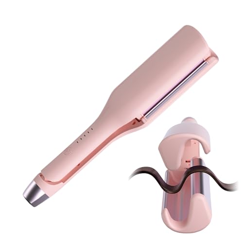 SGZIOO Plancha Ondas Al Agua, 32mm Plancha Ondas Surferas, 5 Temperaturas Regulable Plancha Ondas Pelo, Plancha Pelo Ondas Grandes, Plancha De Ondas Para El Pelo Para Pelo Largo/Corto Rosa