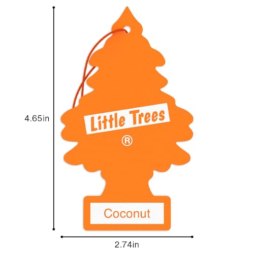 Image of LITTLE TREES Car Air Freshener | Hanging Tree Provides Long Lasting Scent for Auto and Home | 4 Air Fresheners |Coconut (Pack of 36)