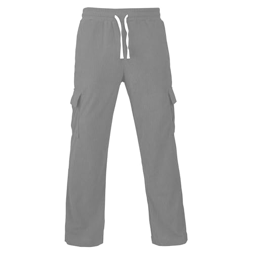 Pantalon cargo velours ample multi-poches pour homme actif