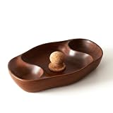 Briar & Oak Vintage Tabakpfeife Aschenbecher mit Korkklopfer – Doppelte Holzpfeifenablage & Aschenbecher für Indoor, Outdoor, Terrasse, Zuhause & Büro – Pfeifen- & Zigarren-Aschenbecher Geschenk für