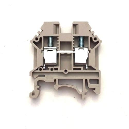 DIN Rail Terminal Block International Connector DK6N Dinkle Screw Type UL 600V 50A 8-20AWG (20, Beige, 8AWG)