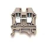 DIN Rail Terminal Block International Connector DK6N Dinkle Screw Type UL 600V 50A 8-20AWG (20, Beige, 8AWG)