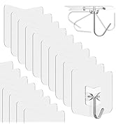 nabreeli Adhesive Hooks for Hanging 18 Pack, 33 lbs Heavy Duty Wall Hooks 304 Stainless Steel Sel...