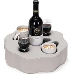 IGOHEALS Couch Cup Holder Pillow - Couch Drink Holder Sofa Cup Holder Couch Caddy for Drinks Remotes, Phones, Snacks, Use it on Bed, Car, Pack, Picnic, Beach, RV (PU Grey)