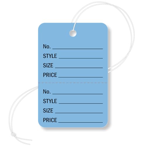 Etiquetas de cartulina azul oscuro de 2 partes para precios de ropa
