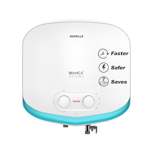 Havells All New Bianca+ 15L 5 Star 3-in-1 Convertible Storage Water Heater(Geyser)|Dual Element|33% Fast Heating|Shock Safe Plug|7 Year Tank & 5 Year element Warranty|Free Installation & Flexi pipe