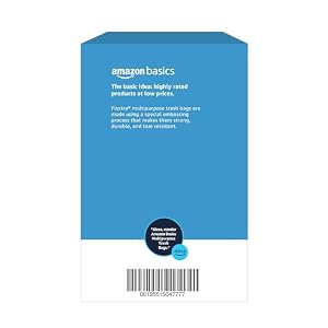 Amazon Basics 30 Gallon Flextra Strength Multipurpose Drawstring Trash Bags, 20% Post Consumer Recycled Material, Tear Resistant, Black, 50 Count — photo 6 of 6