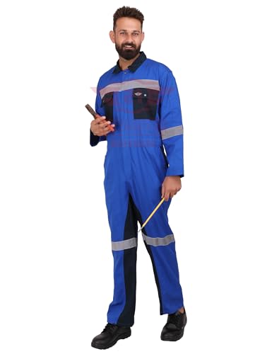 Image of Club 21 Men's Coverall Cotton 210 GSM Boiler Suit for Industrial Purpose, Cotton Breathable Workwear Overall Suit for Men