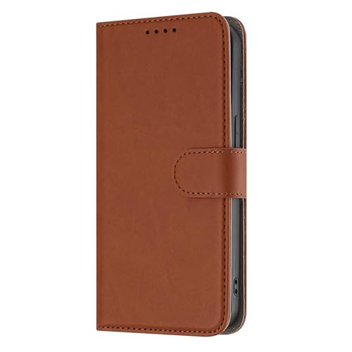 PONRFEKT Funda para Vivo T1 5G / Y30 5G,Carcasa de Cuero PU con Ranuras para Tarjetas y Soporte,Funda de Libro con Tapa Anti-Golpes-Marrón