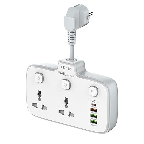 LDNIO SC2413 Universal Power Strip Surge Protector with 4 USB Ports - 2 AC Outlets, 3A1C Green USB, Orange USB-A (QC18W), Type-C (PD20W) - 100-250V, 10A, 2500W - Max 20W Output Power - Extension Cord Adapter Electricity Wall Charger Socket (B0B2LLK9KD) Amazon Price History, Amazon Price Tracker