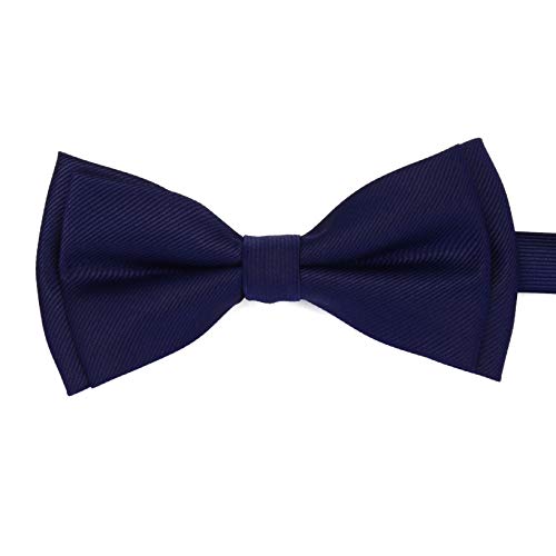 Image of GUSLESON Mens Solid Color Two Layer Pre-tied Bow Tie and Pocket Square Cufflink Set with Gift Box