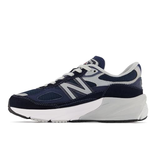 New Balance Baby Boys 990 V6 Lace-up Sneaker, Navy/Silver, 3 Infant2