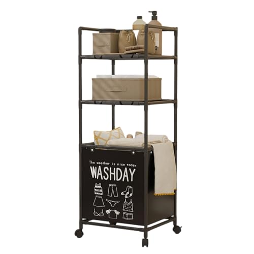 Panier à linge portable avec étagères amovibles et pliables en tissu Oxford pour l'organisation des vêtements, panier à linge avec roue