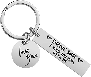 Drive Safe Keychain Gifts for Boyfriend - I Need You Here With Me Driver Keyring Boyfriend Husband Gifts from Girlfriend Wife-image-24