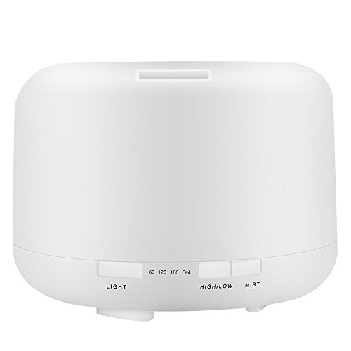 Aroma Diffuser, 500ML 5-IN-1 Utraschall Luftbefeuchter, Öl Düfte Humidifier, Aromatherapie Diffusor 7 Farbwechsel Duftlampe Elektrisch 4