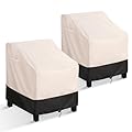 BOLTLINK Patio Furniture Covers Waterproof for Chairs, Heavy Duty Outdoor Lawn Chair Covers 2 Pack Fits up to 29W x 30D x 36H inches, White & Black