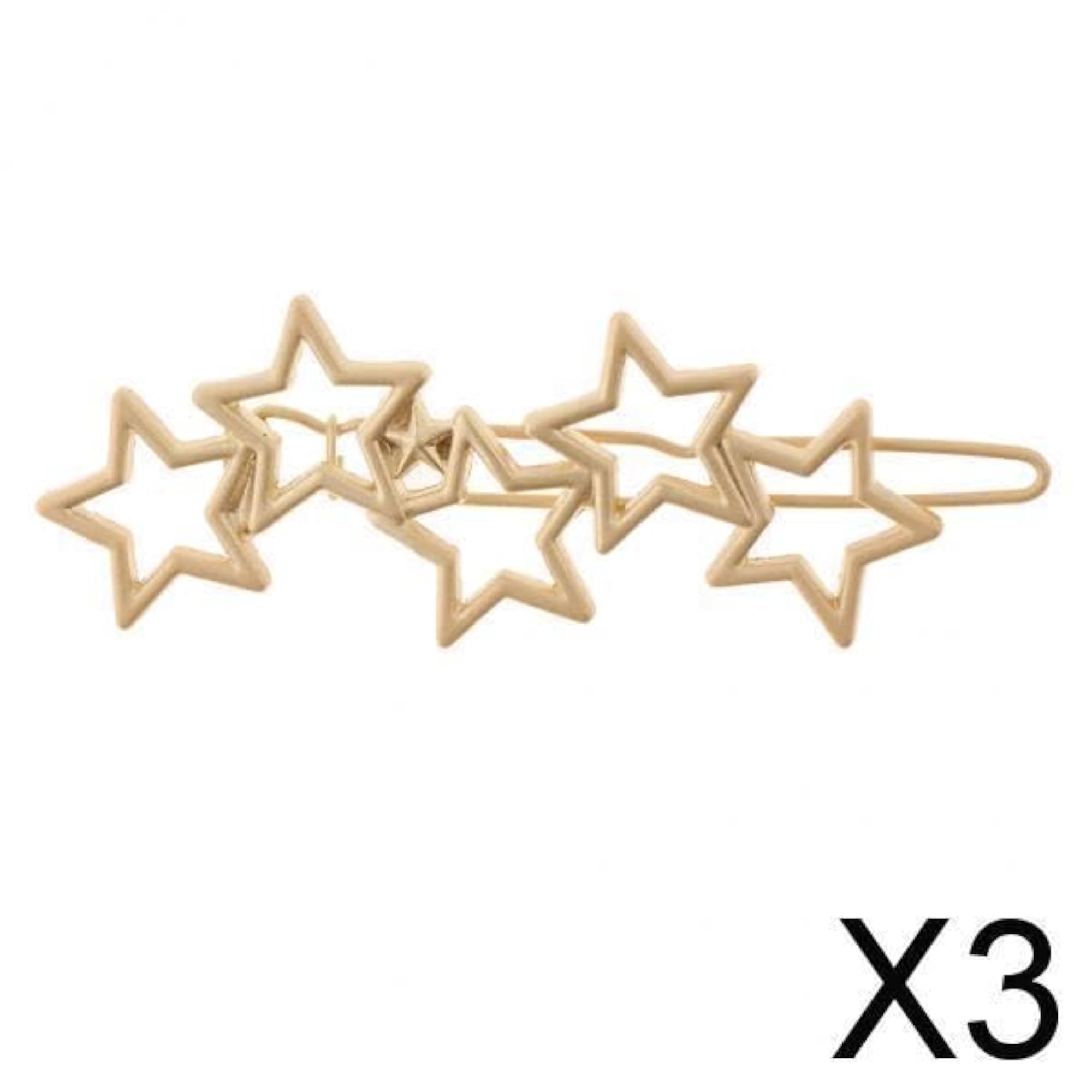 3x Women's Metal Leaf Shape Hair Clip Smooth Hair Pin Set Gold