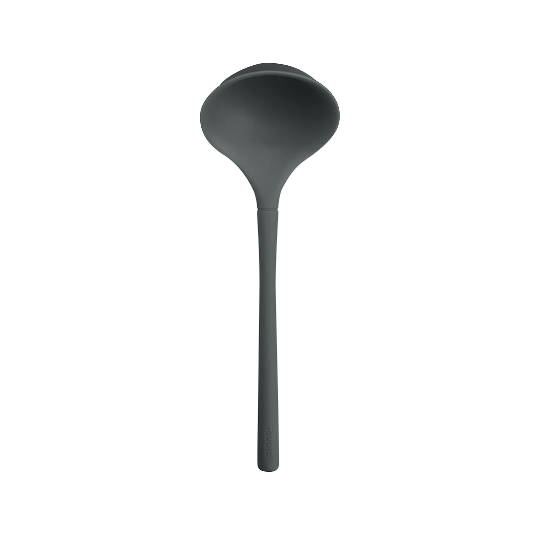Tovolo Flex Core Small Silicone Ladle Charcoal Gray Heat Safe Silicone Soup Ladle BPA Free, Dishwasher Safe Small Kitchen Ladle with Precision Pour Lip for Serving Sauces Soups Gravies