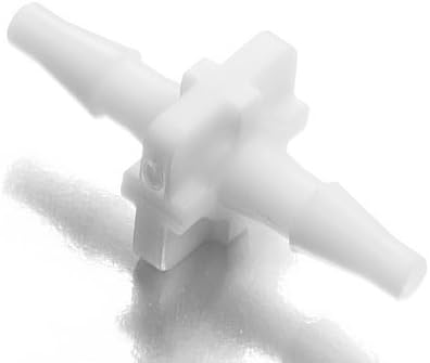 Value Plastics Straight Thru Connector , Classic Barbs, 1/16"ID Tube, White Nylon (Pack of 10)