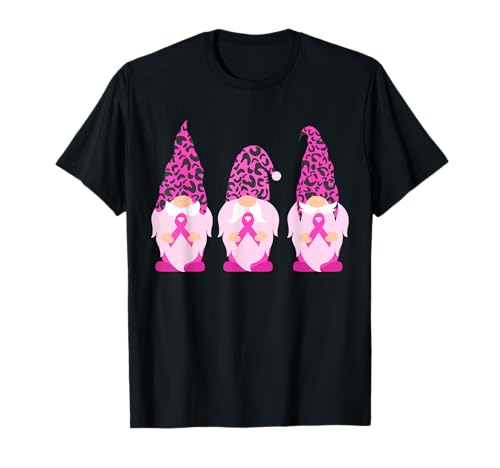 Gnomes Holding Pink Ribbon | Breast Cancer T-Shirt