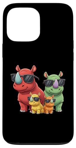 Rhinoceros Family Sunglasses Safari Animal Colorful Rhino �X�}�z�P�[�X iPhone 13 Pro Max �p