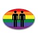 LGBT 2 Males Oval Car Magnet Decal Heavy Duty Waterproof
