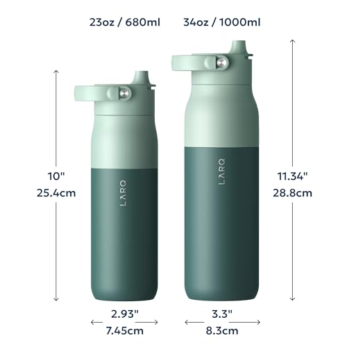 LARQ PureVis 2 680ml - Smart Self-Cleaning Water Bottle | App Hydration Tracking | Insulated Stainless Steel | Reusable & Travel Friendly | 2-Year Warranty, Eucalyptus Green