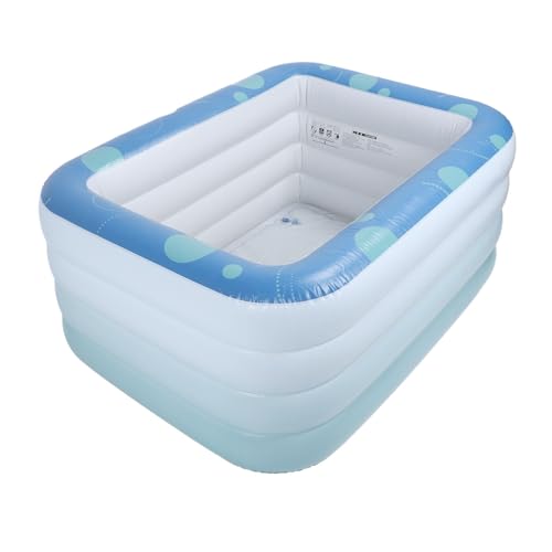 Asixxsix Piscina Inflable para Niños y Adultos, Piscina Rectangular Plegable de PVC con Fondo Tipo Sándwich de Algodón para Jardín y Patio Trasero Al Aire Libre (1,4 m/4,6 pies)