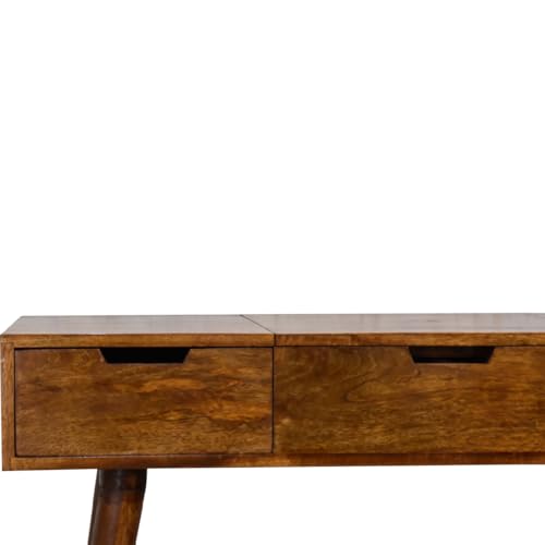 Image of Artisan Furniture Chestnut Dressing Table with Foldable Mirror