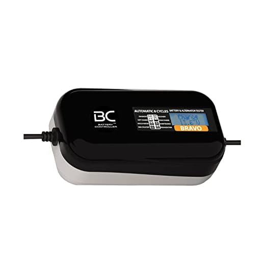 BC Battery Controller BC BRAVO 2000, digital batteriladdare och underhållsladdare med LCD, batteri- och laddningssystem test för alla 12 V blybatterier bilbatterier och motorcykelbatterier, 2 amp
