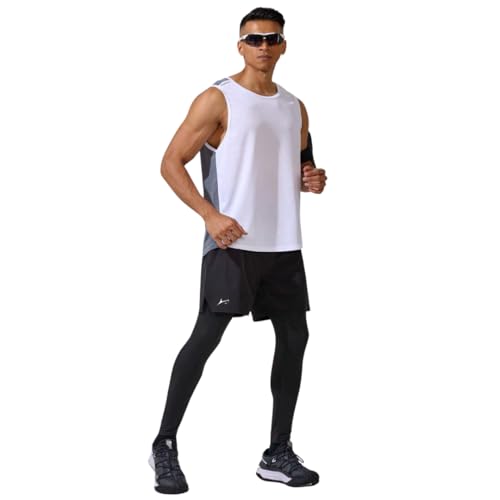 Image of PROSHARX 2 in 1 Active Dual Pants | Men's 2 in 1 Running Pants, Gym Workout Compression Pants for Men Training Athletic Pants