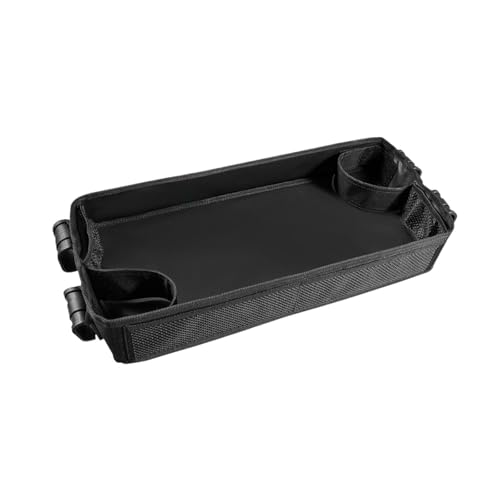 Menolana Stroller Snacks Tray Stroller Organizer Waterproof with Storage Mesh Pockets with Cup Holder Strap with Four Clips Attachment, Small