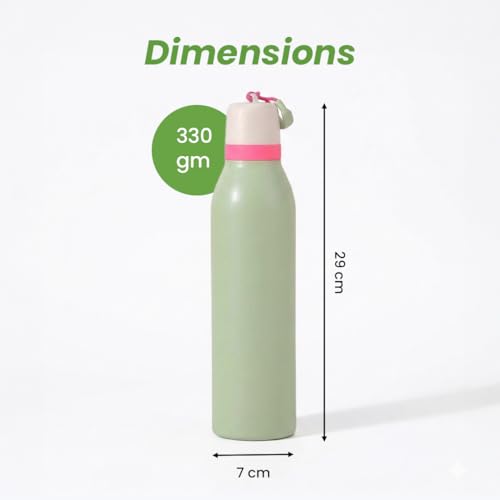 Image of HomeEssentials 700ml Stainless Steel Water Bottle: 3-Layer Insulated Hot & Cold Flask - Leakproof Design - Premium Sports Bottle for School, Office & Home - Sleek Durable Hydration