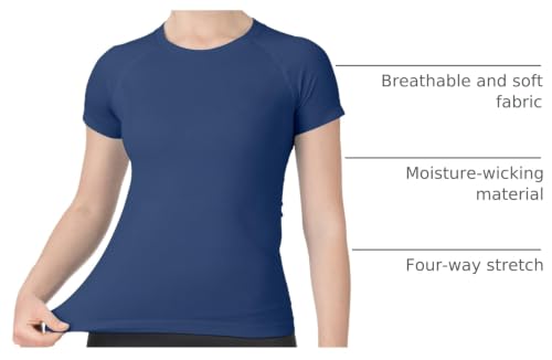 Image of MathCat Seamless Workout Tops for Women Short Sleeve Yoga Running Shirts,Breathable Athletic Compression Shirt Women XS-XL