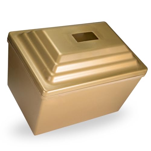 Custom Silverlight Engraved Safeguard Urn Vault for Ground Burial - Gold Holds One Urn