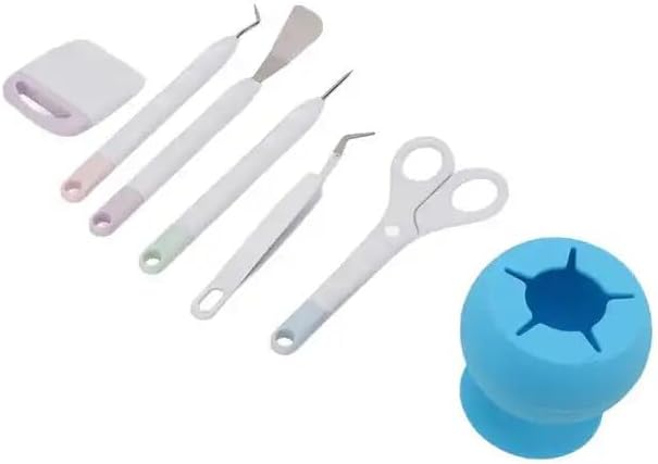 6Pcs DIY Craft Tools Easy Operation Crafting Tools with Silicone Storage Box for Paper Cutting Engraving Scrapbook - (Color: Pink)