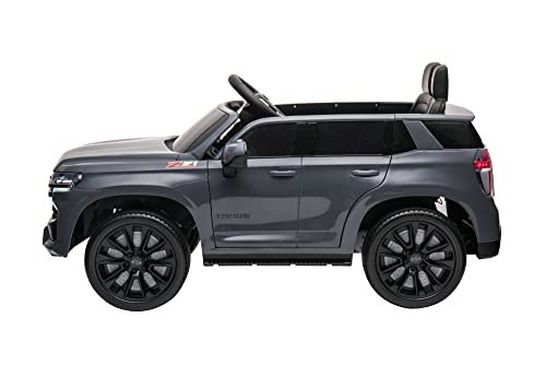 Dakott Chevy Tahoe Battery Powered Electric Suv For Kids, With Powerful Dual Motors & Large Battery, Parental Remote Control, Spring Suspension, Cool Lights, And Music., Grey #TOP5
