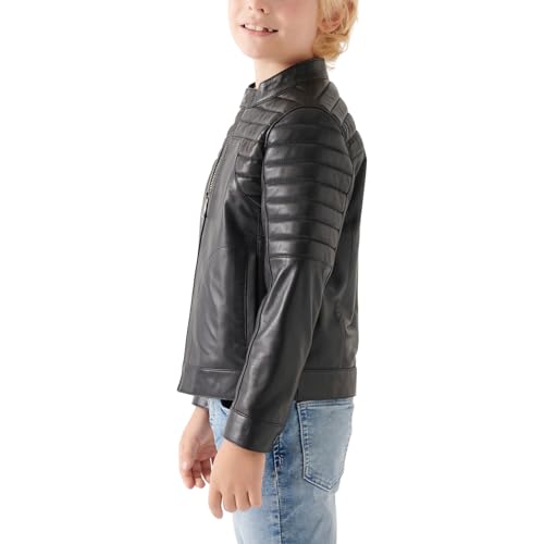 Trifoliate Boys Motorcycle Cafe Racer Sheepskin Biker Leather Jacket Kids3