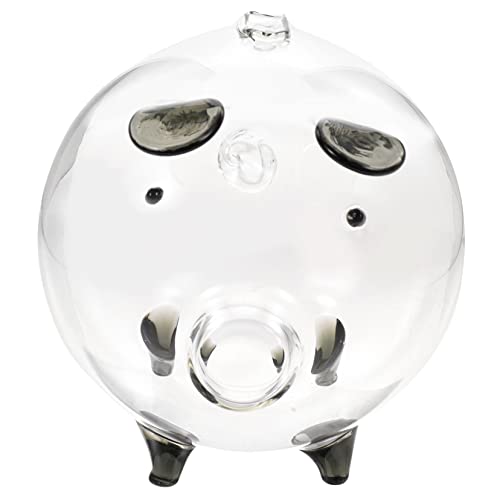 DRESSOOS Hucha De Vidrio Transparente con Forma De Cerdito Alcancía para Niñas Potente Decoración De Ahorro Y Dinero Capacidad para Monedas Y Billetes Organizador De Escritorio Cerdito Encantador