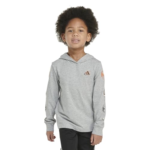 adidas Boys' Long Sleeve Cotton Bos Logo Hooded T-Shirt4