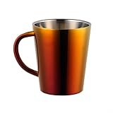 Taza de acero inoxidable de 300 ml con aislamiento de doble pared para camping, picnics o viajes diarios (rojo)