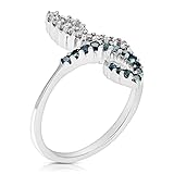 Vir Jewels 2/5 cttw Blue Diamond Ring Fashion Round 10K White Gold Size 7