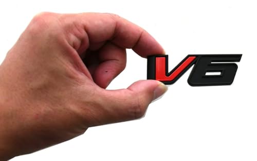 Image of 1x NEW Bed Fender V6 Emblem Tailgate 3D Sticker Badge Replacemewnt for 17-18 Canyon Colorado 23349280 (Black Red)