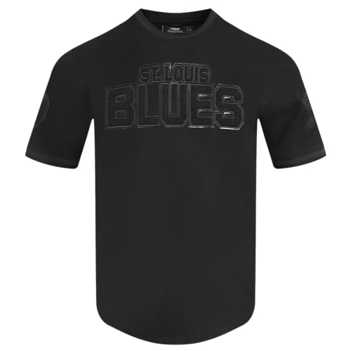 Pro Standard Mens NHL St. Louis Blues Classic Triple Black Short Sleeve Tee Triple Black L