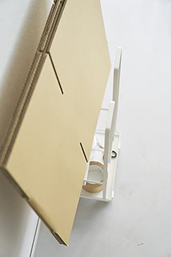 Yamazaki 5760 TOWER Karton-Organizer, weiß, Stahl, minimalistisch, 30 x 20 x 54.5 cm